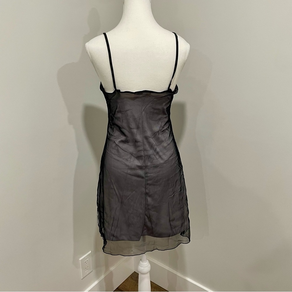 Vintage Y2K Butterfly Glitter Mesh Overlay Slip Dress Size Small *Flawed - Picture 3 of 7